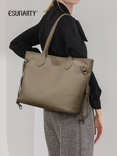 Сумка через плечо, портативная ручка, вместительная и большая сумка на одно плечо, из натуральной кожи