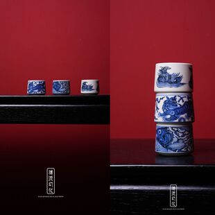 搏泥幻化 柴窑元青花 胖头鱼杯 狮子绣球杯 鸳鸯杯 塔塔杯 主人杯