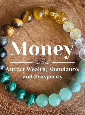 temu希音tk跨境爆款天然绿东陵黄水晶孔雀石虎眼石手链现货