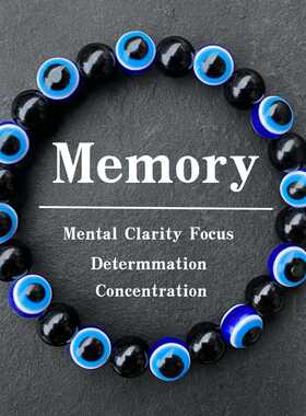 跨境爆款手链恶魔之眼蓝记忆主题提升思维清晰度专注手串眼珠串珠