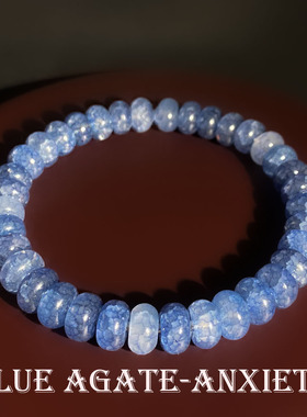 跨境爆款手链首饰轻奢手串海蓝宝天然水晶时尚潮流蓝色复古风串珠