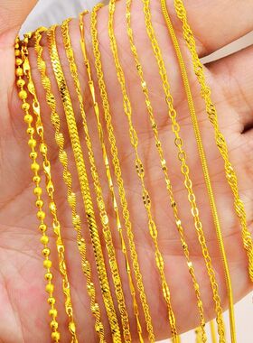 越南沙金24K项链饰品女士久不掉色高级感小众锁骨链仿黄金链子