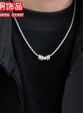 洗澡可戴冷淡风潮酷个性钛钢项链高级感轻奢颈链小众男士项链配饰