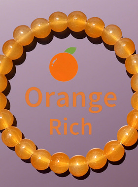 跨境爆款手链橙色水晶手链节日庆典礼物运动配饰时尚风珠串珠手串