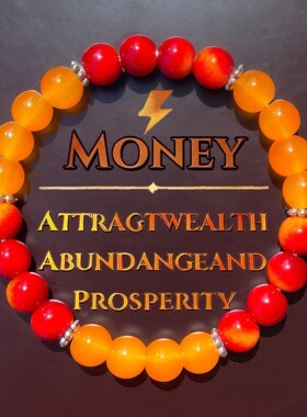 跨境爆款手链富橙色啦啦队手串运动bracelet男女皆宜百搭款珠串珠