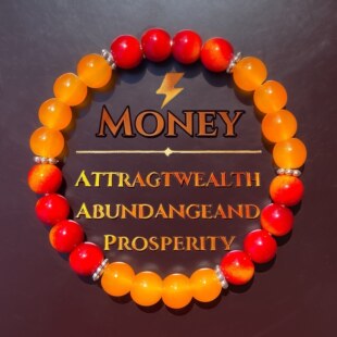 temu希音TK跨境爆款手链 富橙色啦啦队手串 运动bracelet男女皆宜