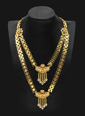 新跨境迪拜新娘24k镀金项链复古配饰百搭非洲女士中东婚礼jewelry