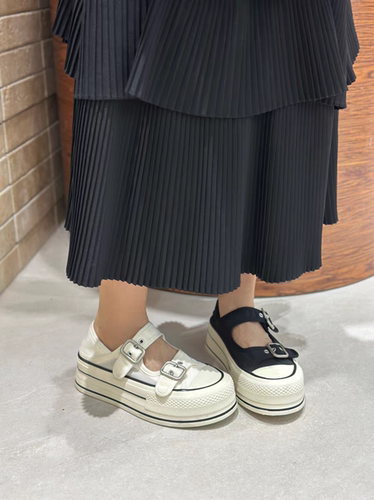 厚底帆布鞋女2026春季新款百搭时尚休闲鞋女增高舒适玛丽珍鞋女