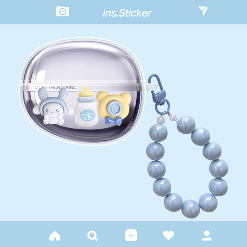 适用于漫步者花再Auro Clip耳夹式蓝牙耳机保护套耳夹式auroclip耳机保护壳透明可爱卡通防摔软壳套