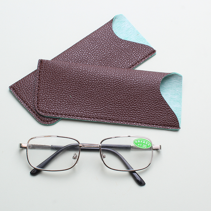 眼镜袋子软皮老花镜盒简约随身便携皮革近视眼睛皮套收纳包保护套