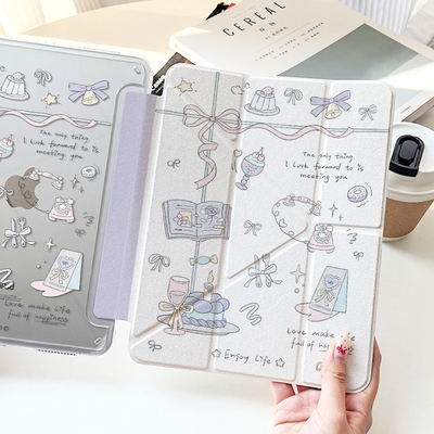 【升级Y折】适用ipad11保护套2025平板壳air7横竖屏pro11防弯air6带笔槽10代防弯亚克力韩系少女pro12.9