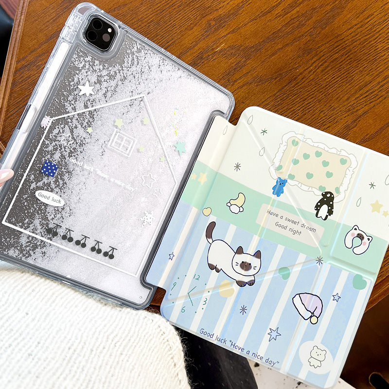 【冬日雪花流沙壳】适用ipad11保护壳air7保护套2025pro11平板壳有笔槽11寸air6/5/4全包外壳10代全包防护壳