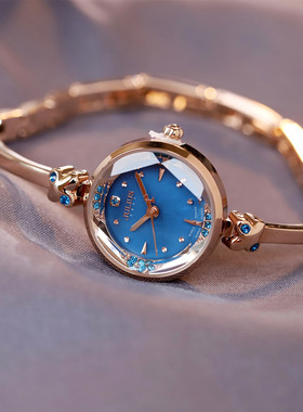 聚利时手表女正品钢带手镯女表小表盘韩版潮流时尚简约指针女款表