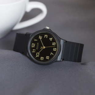 网红小黑表聚利时手表男中学生时尚 中性硅胶数字男表石英防水女表