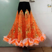 订做摩登舞演出裙女华尔兹交谊舞大摆裙舞厅跳舞练习裙子新款 包邮