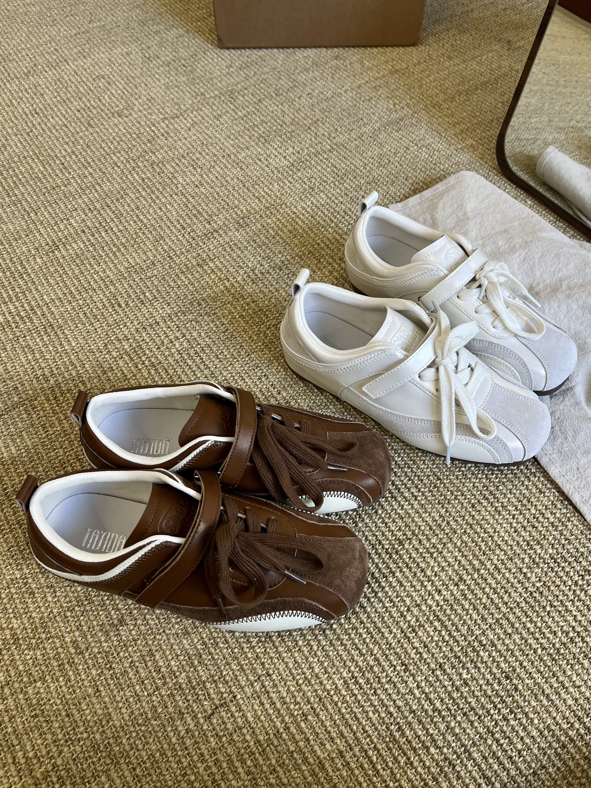 2026春季新款真皮平底德训鞋女韩版系带运动休闲鞋阿甘鞋,女鞋,时尚休闲鞋,淘宝优惠券,粉丝福利购,淘宝优惠卷