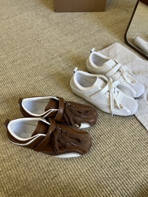 2026春季新款真皮平底德训鞋女韩版系带运动休闲鞋阿甘鞋