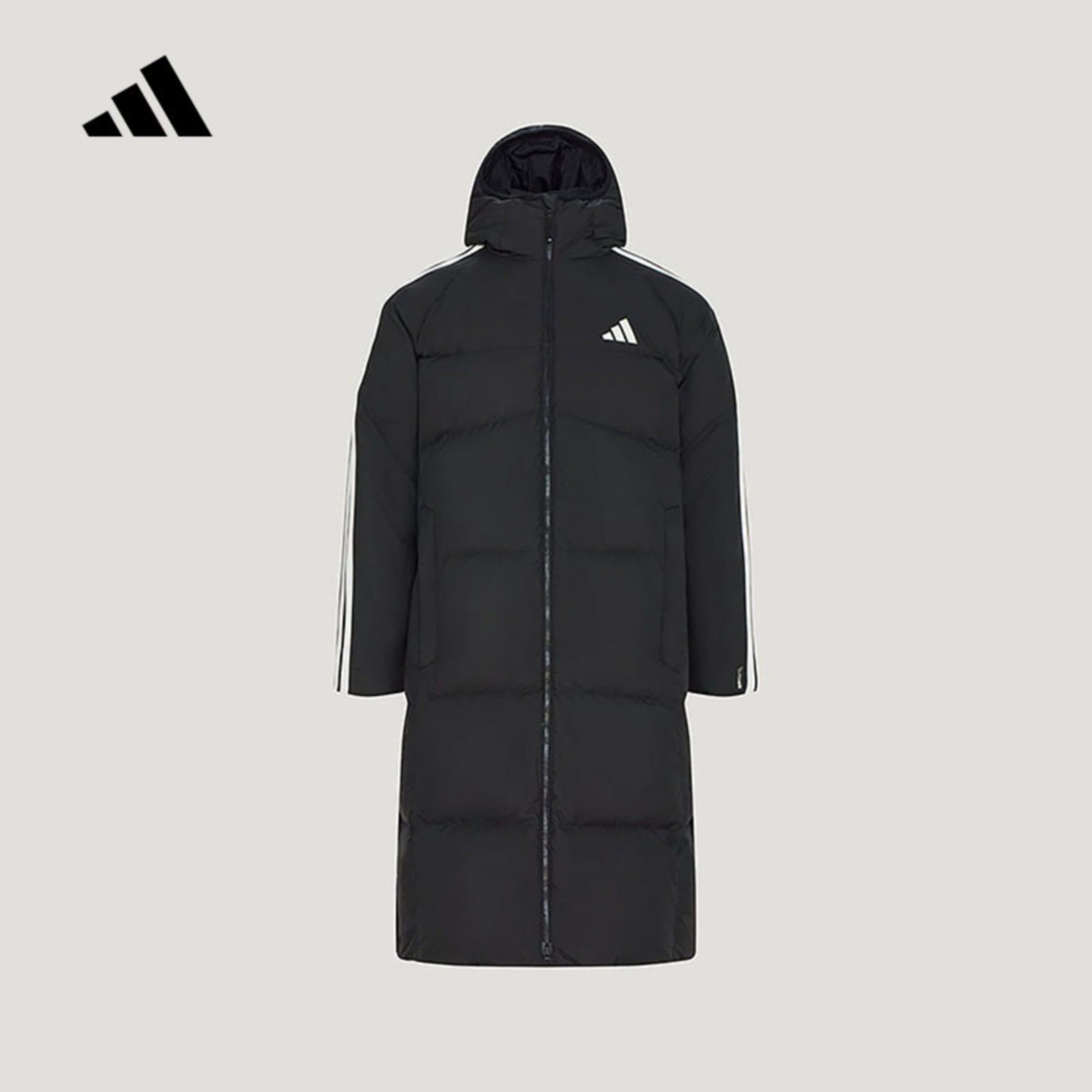 adidas阿迪达斯长款羽绒服男冬季防风保暖连帽外套KG8201 KG8202