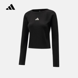 adidas阿迪达斯长袖T恤女新款春季修身圆领套头衫KZ1254 KB7755