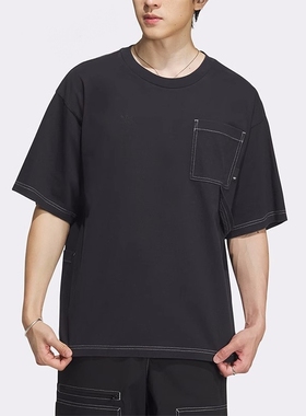 Adidas阿迪达斯三叶草短袖男子运动训练休闲圆领t恤HY7243 HY7244