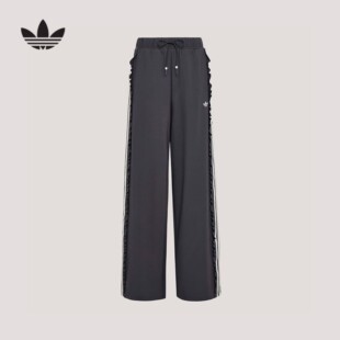KU9385 KU9386 2026春荷叶边针织运动抽绳长裤 阿迪达斯三叶草女裤
