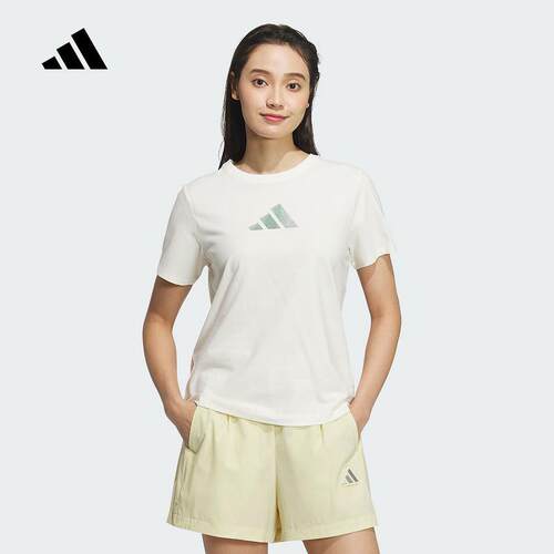 adidas阿迪达斯短袖女25夏季金标时尚舒适透气休闲运动T恤JM8803