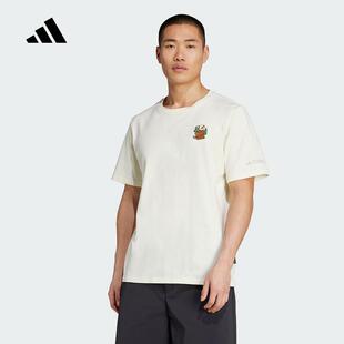adidas阿迪达斯短袖男子2025夏季户外运动短袖圆领透气T恤KA3283
