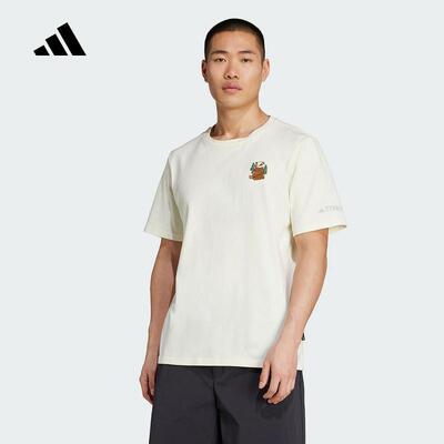 adidas阿迪达斯短袖男子2025夏季户外运动短袖圆领透气T恤KA3283