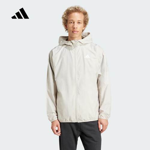adidas阿迪达斯2025春季新款男梭织夹克连帽外套运动休闲 IM7849
