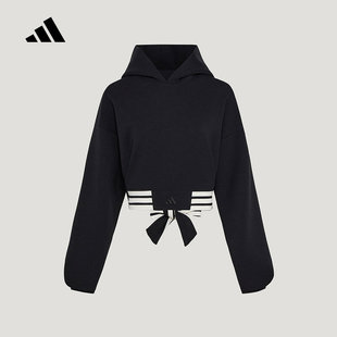 三条纹双层连帽宽松套头衫 KX4642 2026春季 adidas阿迪达斯卫衣女装