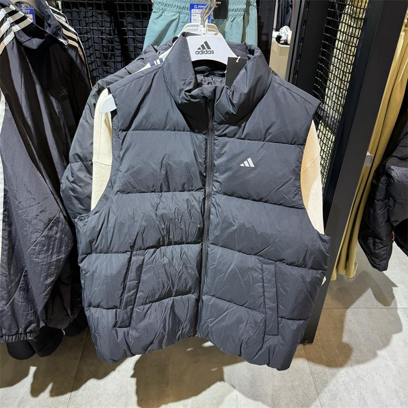 adidas阿迪达斯24冬季男子篮球运动训练保暖立领羽绒服马甲JC6822