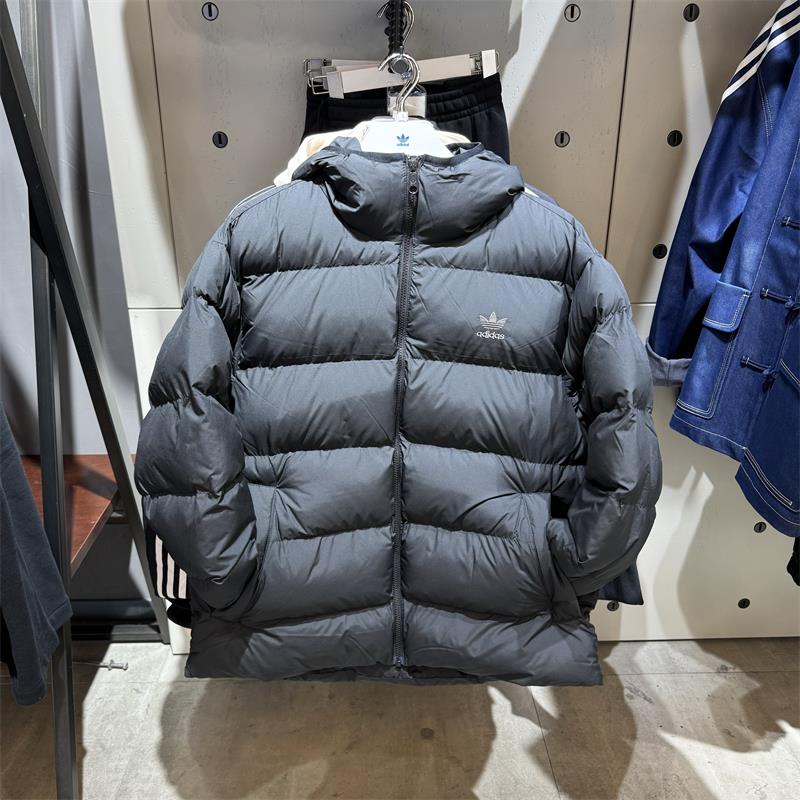 adidas阿迪达斯三叶草外套男2024冬季运动休闲连帽保暖棉服IY3396图片