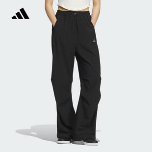 adidas阿迪达斯运动裤女2025夏季梭织薄款透气直筒宽松长裤KC1489