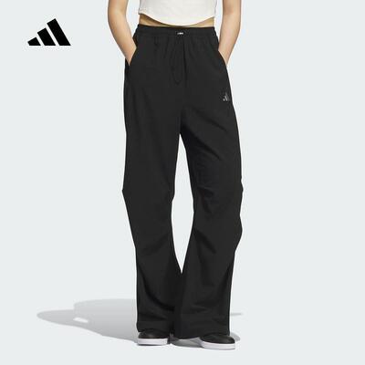 adidas阿迪达斯运动裤女2025夏季梭织薄款透气直筒宽松长裤KC1489