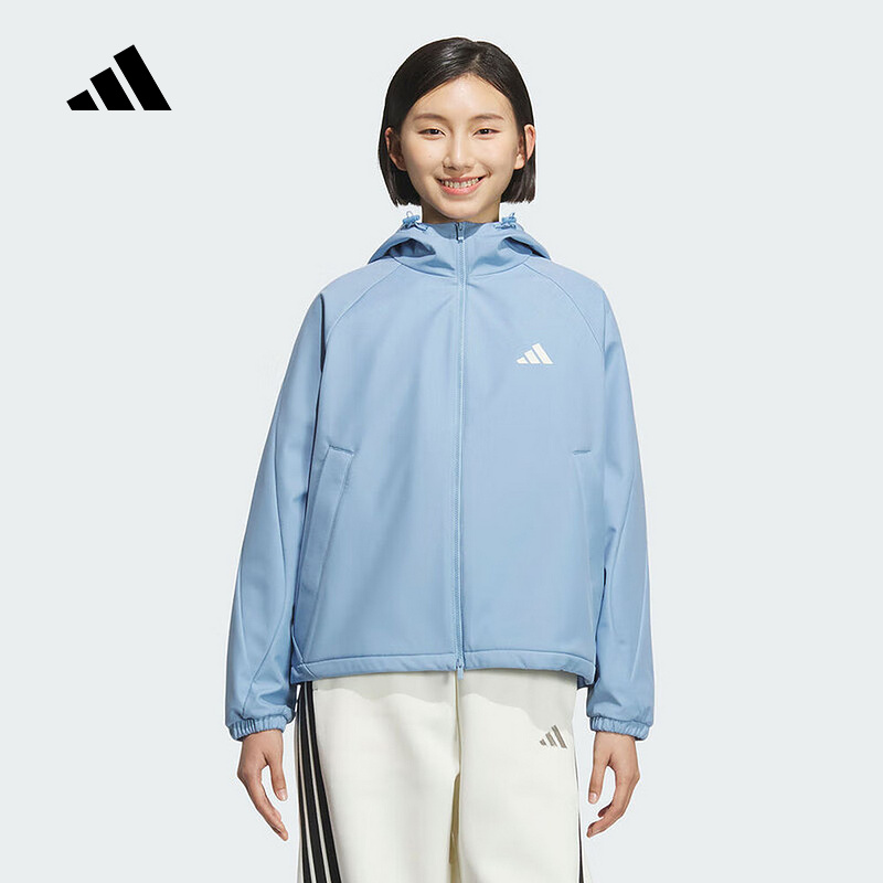 adidas阿迪达斯外套女2025冬休闲宽松连帽梭织夹克 KC0087 KC0054