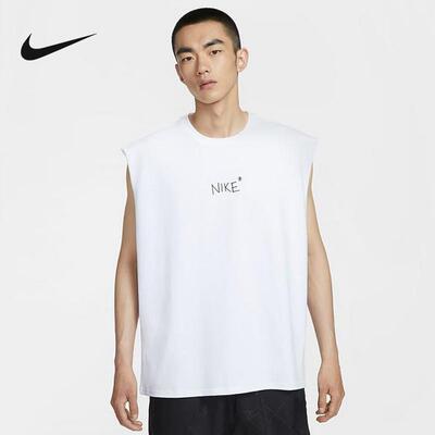 Nike耐克男子无袖T恤25秋季休闲字母印花透气运动背心 IH9266-100