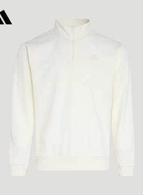 adidas阿迪达斯卫衣男2026春半拉链针织立领套头衫KR2553 KR2554