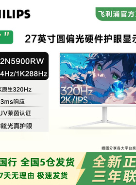 飞利浦27英寸4K144hz超清显示器双模设计游戏屏幕苹果27E2N5900RW