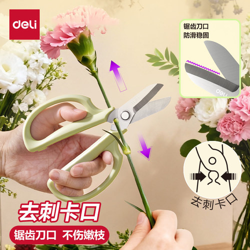 得力防滑稳固修枝剪插花家用