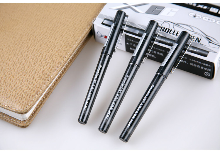 BAIXUE X66 스트레이트 액체 방수 볼펜 젤 펜 대용량 워터 펜 오피스 시그니처 펜 무료 배송