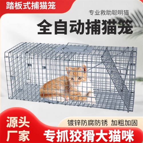 自动捕猫笼子大号抓流浪猫狗折叠