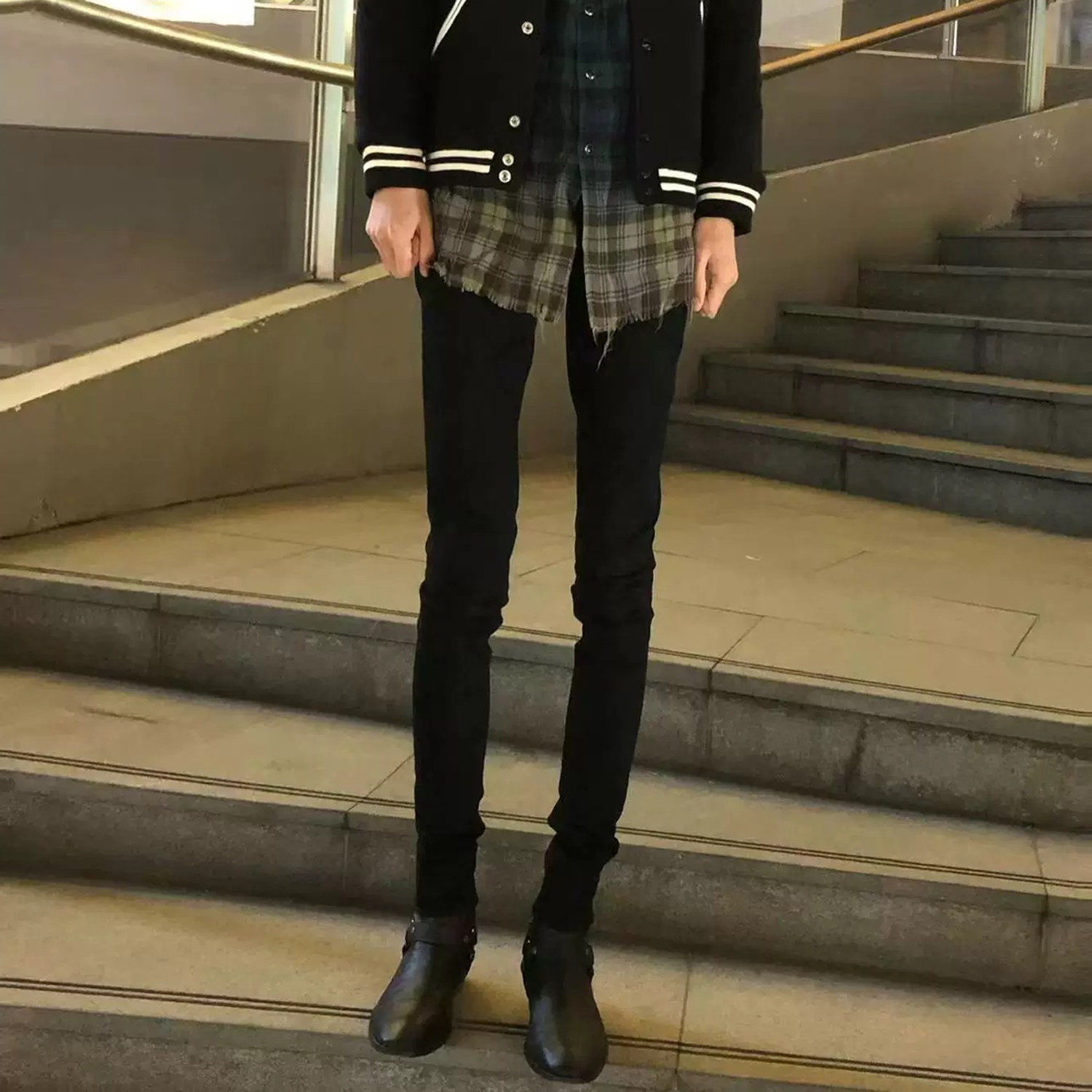 vibe复古黑色高弹力显瘦牛仔裤冬季修身裤子男款高端百搭SLP长裤