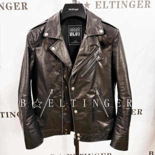 夹克 短款 机车真皮皮衣油蜡小牛皮修身 休闲复古秋冬外套男加棉时尚