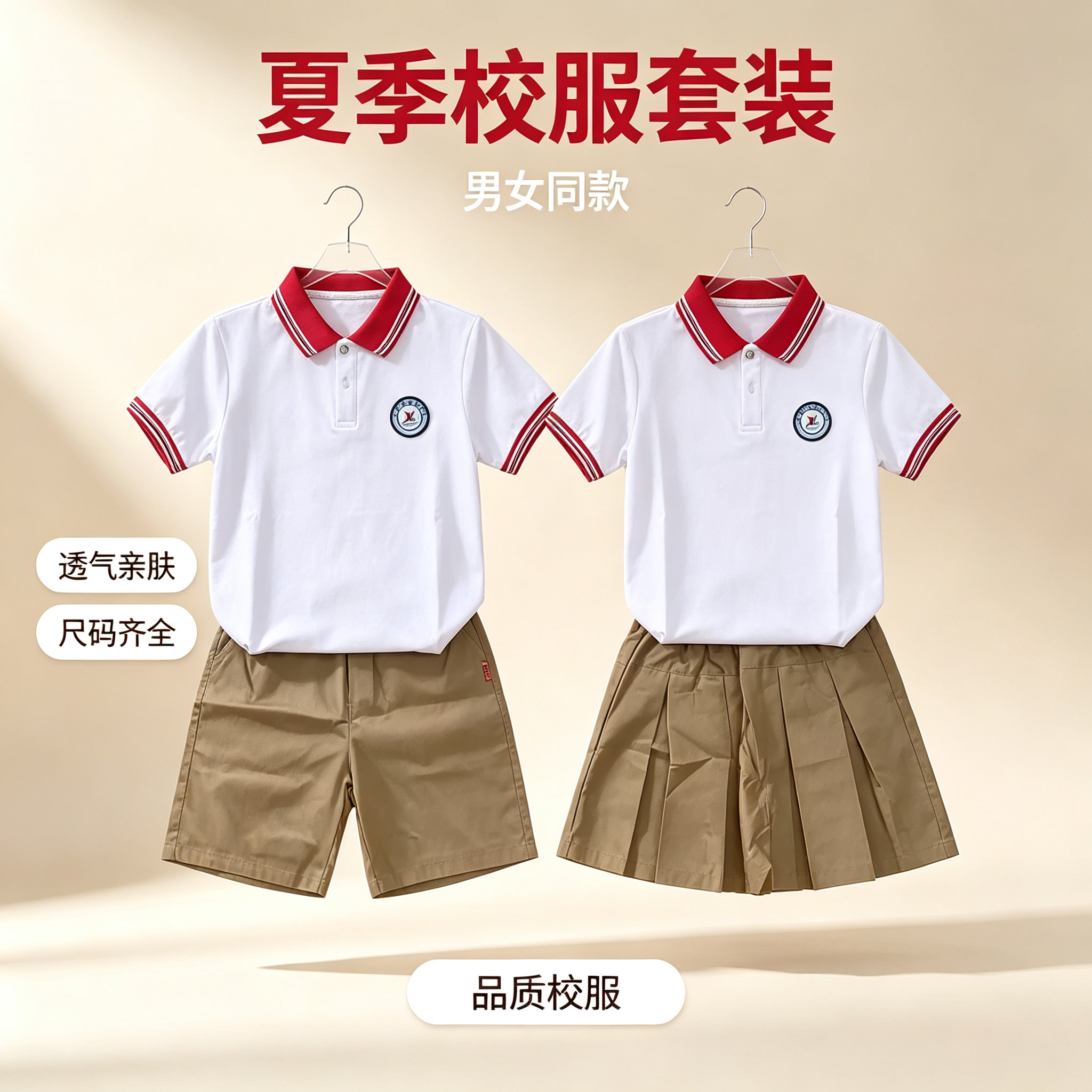 石家庄兴华小学校服夏季套装图片