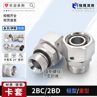 WD轻型2BD H型卡套接头英制G螺纹胶垫密封外丝卡套活接2BC WD重型
