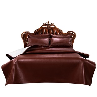 水牛头层水牛皮凉席三件套1.8m高端软硬真席子1.5米床垫加厚