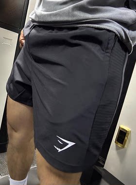 蒋劲夫同款GYMSHARK健身短裤肌肉鲨鱼运动跑步训练服男三四分裤子