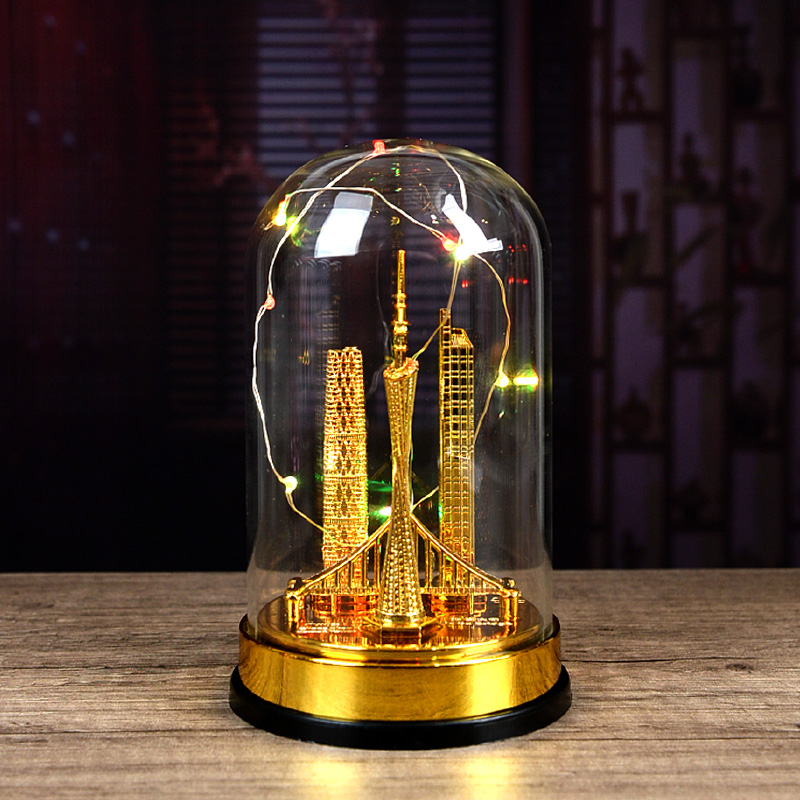 发光广州塔建筑模型工艺品摆件