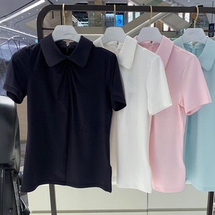 韩国高尔夫服装女款夏季娃娃领贵气显瘦短袖T恤网球运动防晒POLO