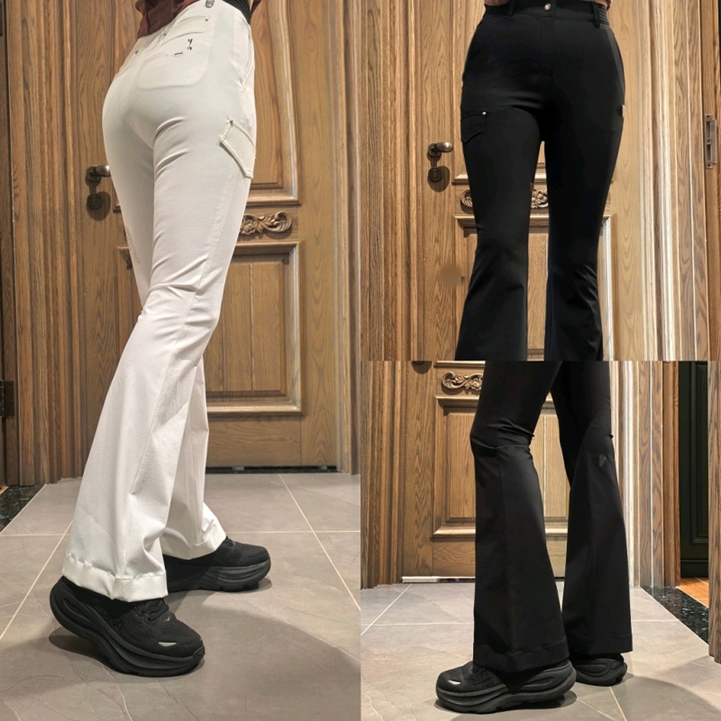 女士高尔夫松紧腰修身显瘦喇叭裤